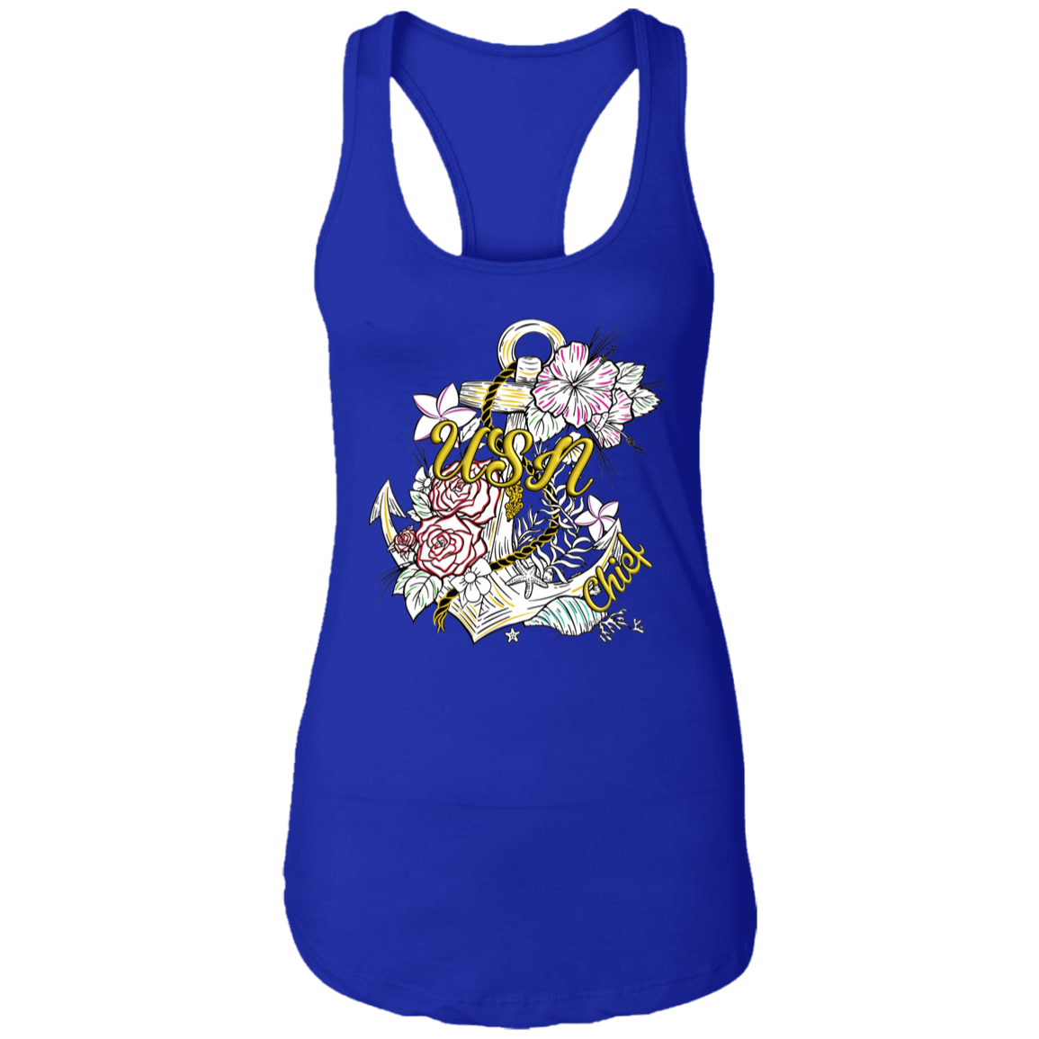 Wooden Anchor Ladies Racerback Tank