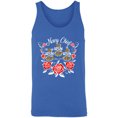 Navy Chief Rose Gold Unisex Tank