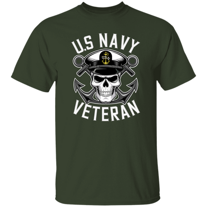 US Navy Veteran Skull 5.3 oz. T-Shirt