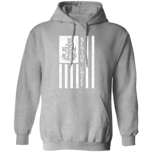 Senior Chief Flag White Pullover Hoodie