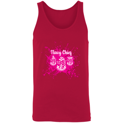 Navy Chief Pink Paint Unisex Tank