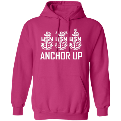 Anchor Up White Design Pullover Hoodie