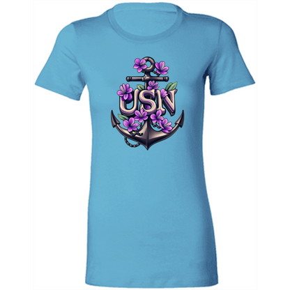 Purple Flower Anchor Ladies' Favorite T-Shirt