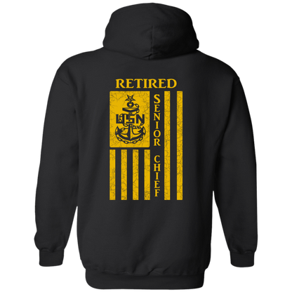 Retired Senior Chief Flag FB Pullover Hoodie