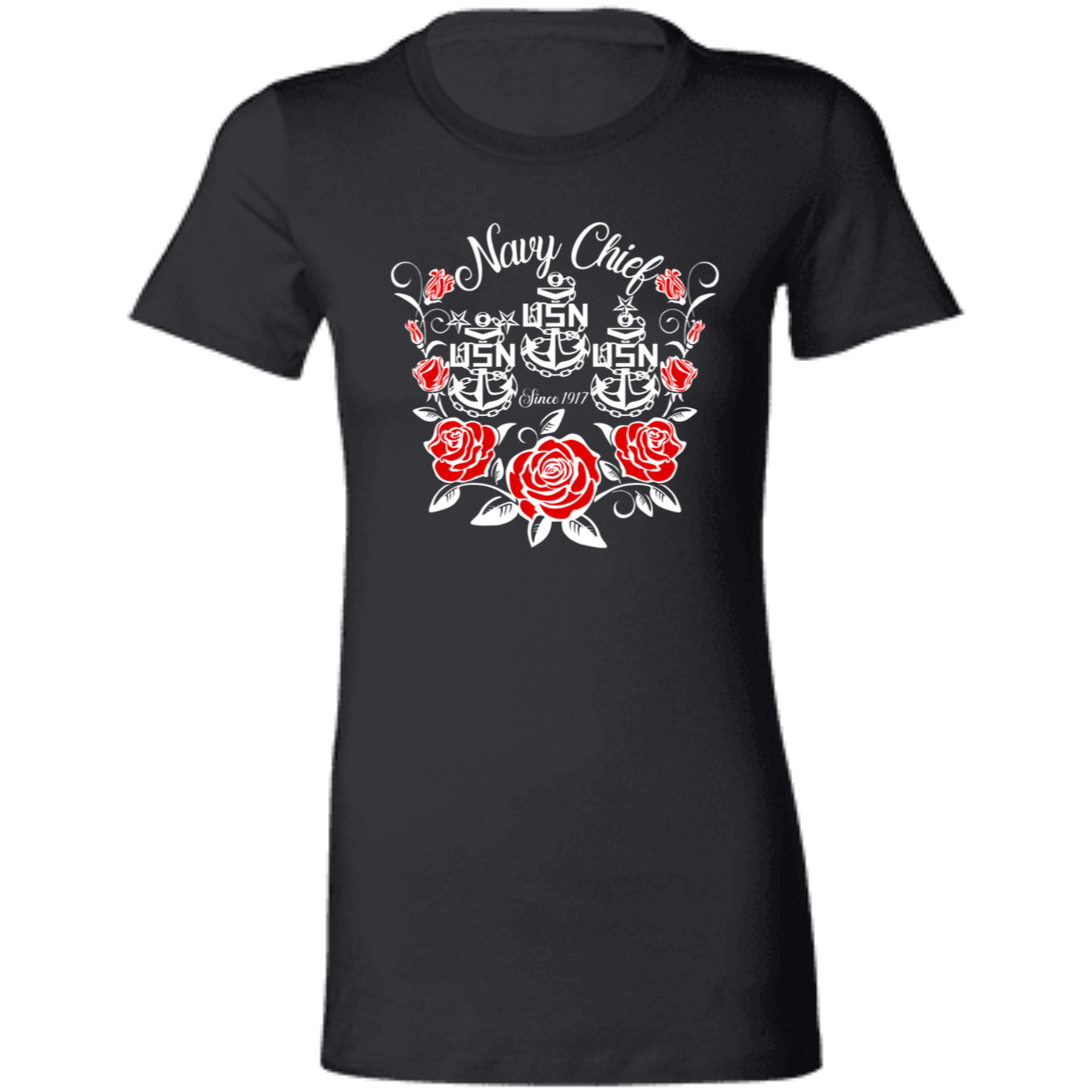Navy Chief Rose White Ladies' Favorite T-Shirt