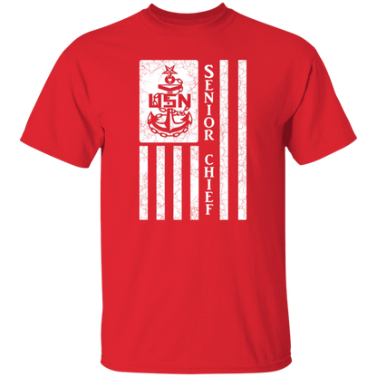 Senior Chief Flag White  5.3 oz. T-Shirt