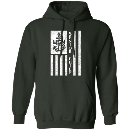 Senior Chief Flag White Pullover Hoodie