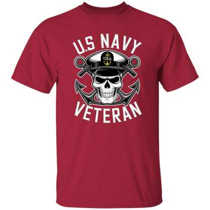 US Navy Veteran Skull 5.3 oz. T-Shirt