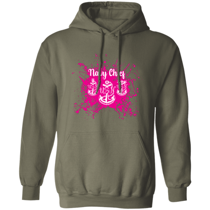 Navy Chief Pink Paint Pullover Hoodie