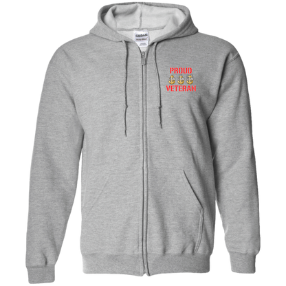 Proud Veteran Zip Up Hooded Sweatshirt
