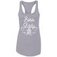 Boss Lady White Design Ladies Racerback Tank