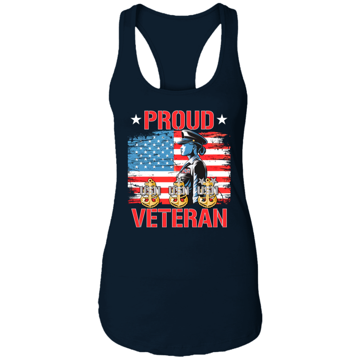 Proud Veteran Ladies Racerback Tank