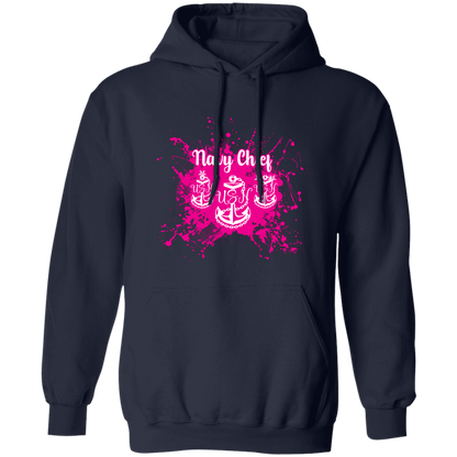 Navy Chief Pink Paint Pullover Hoodie