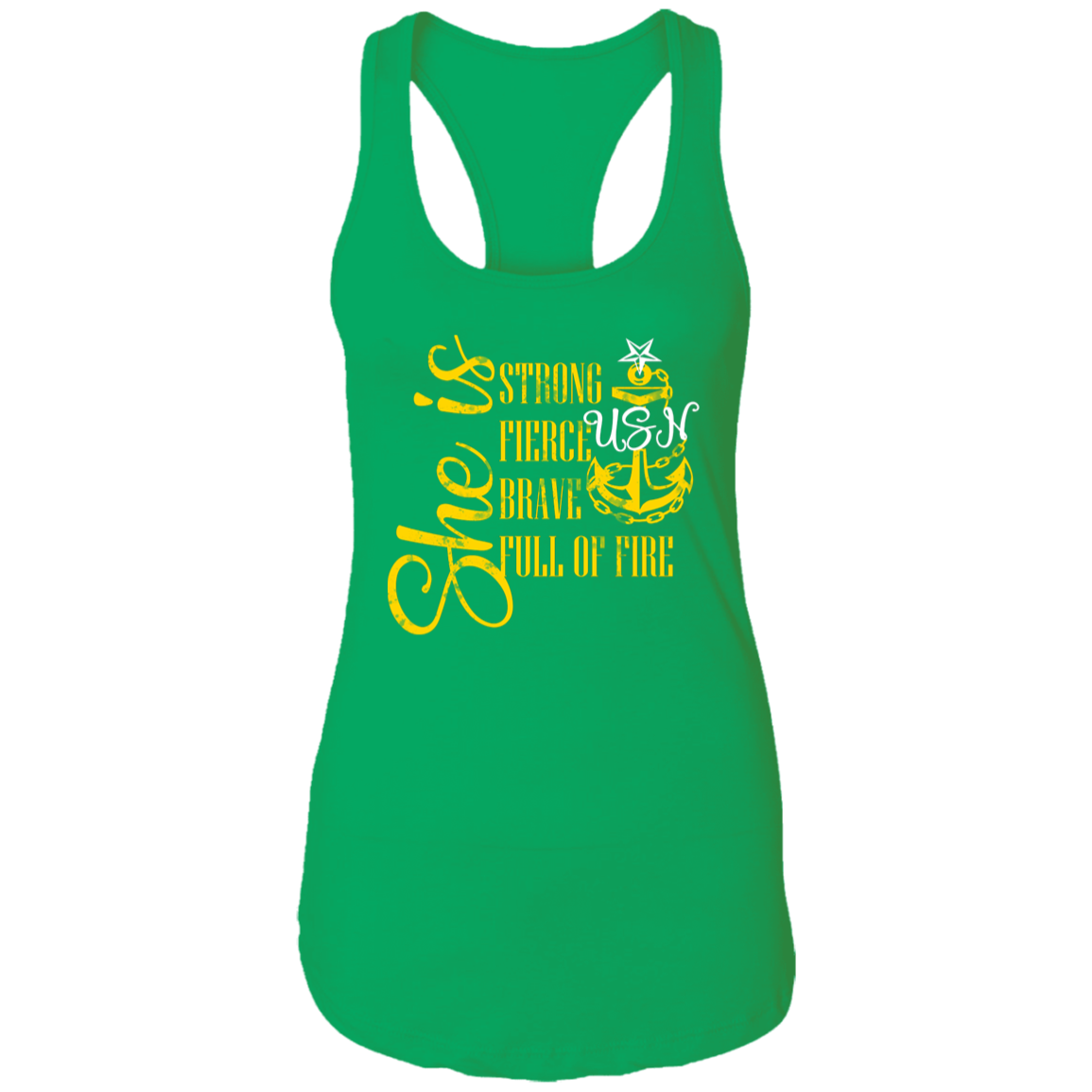 She is Senior Ladies Racerback Tank