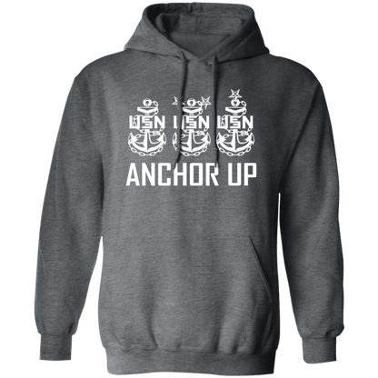 Anchor Up White Design Pullover Hoodie