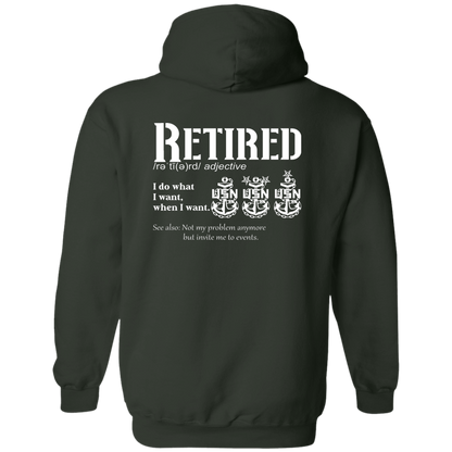 Retired Definition White Zip Up Hooded Sweatshirt