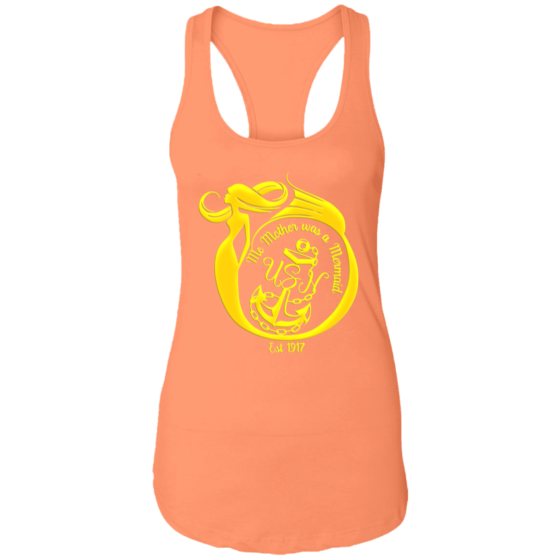 Me Mother Gold Ladies Racerback Tank