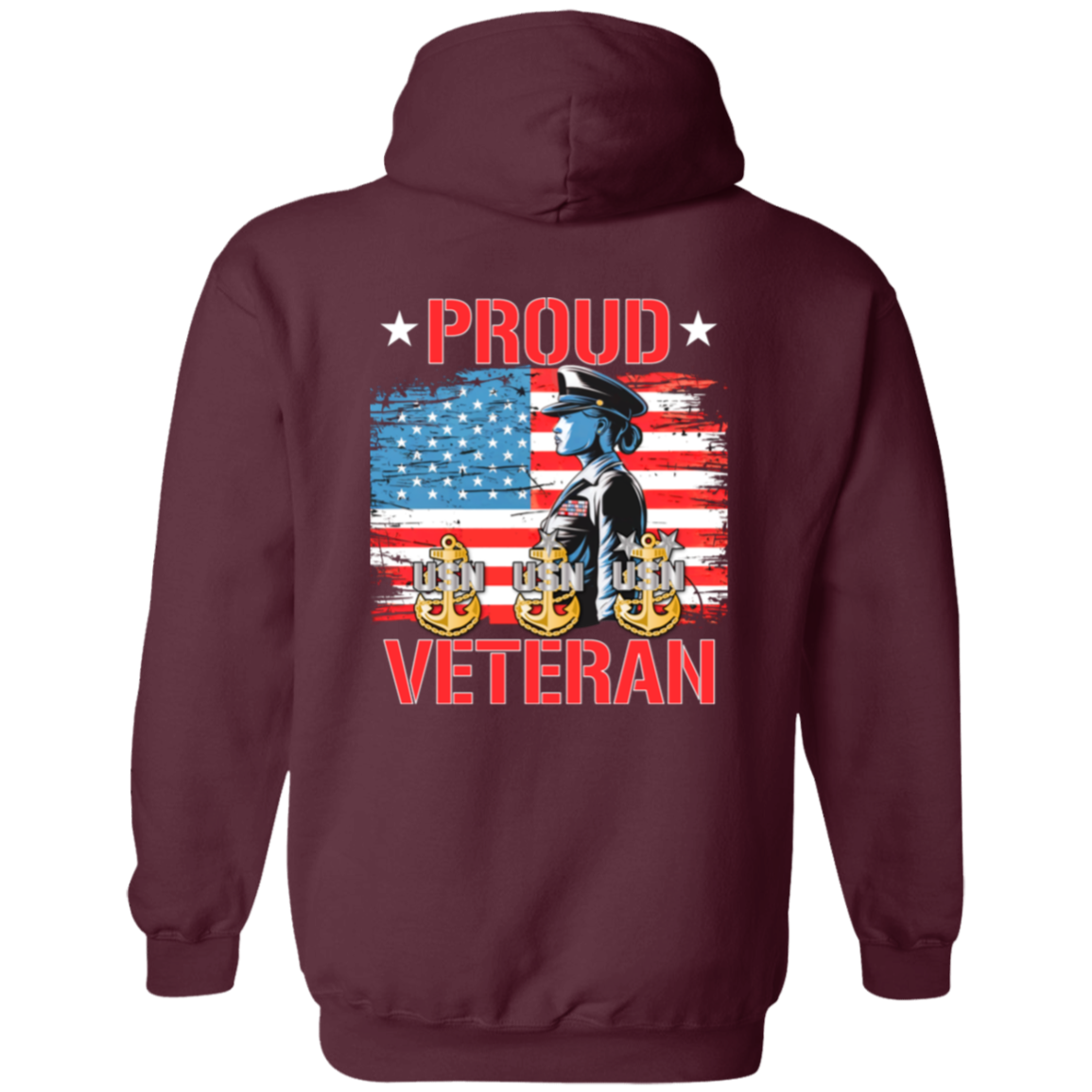 Proud Veteran Zip Up Hooded Sweatshirt