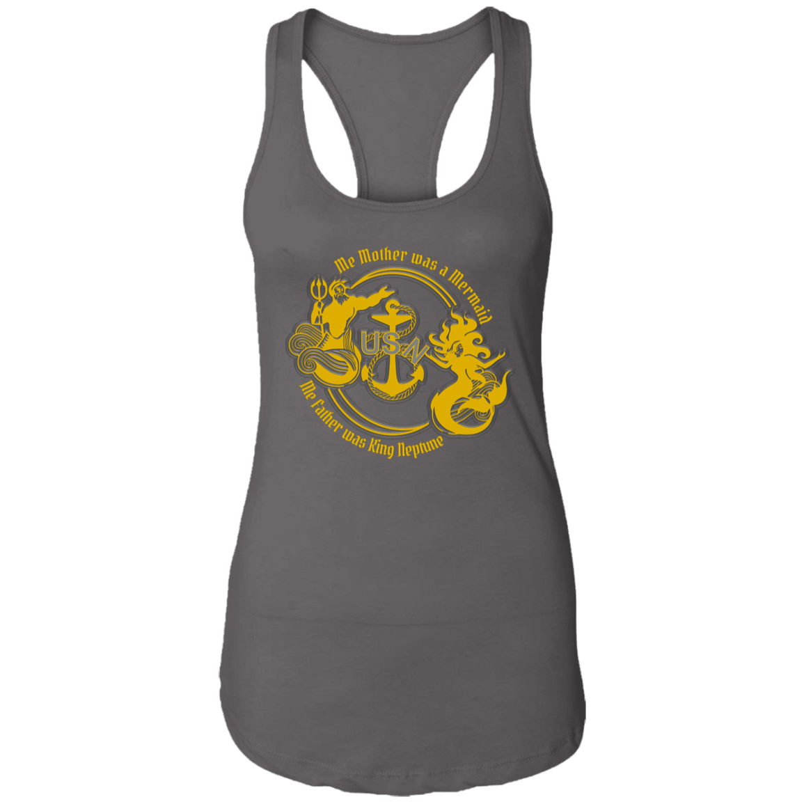 Me Mother and Father Gold Ladies Racerback Tank