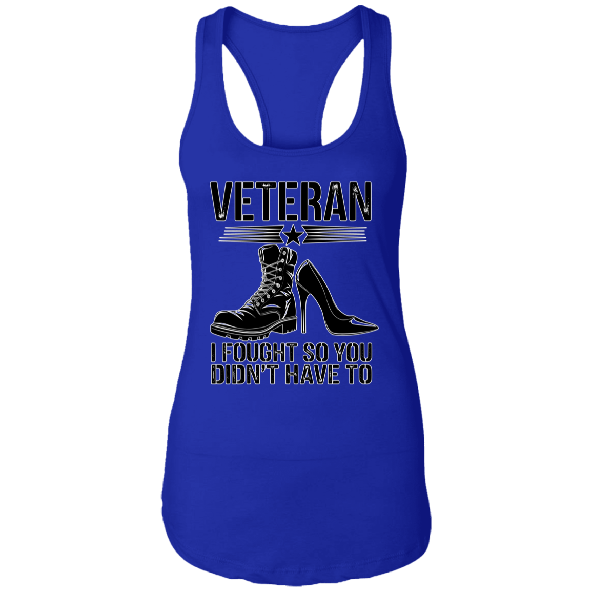 Veteran I Fought Ladies Racerback Tank