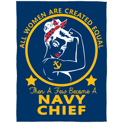 Navy Girl Gold Fleece Blanket 60x80