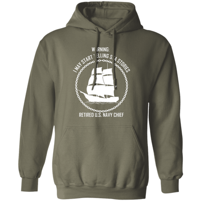 Retired Sea Stories White Pullover Hoodie