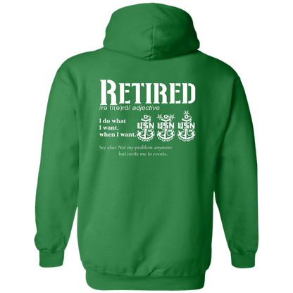 Retired Definition White Zip Up Hooded Sweatshirt