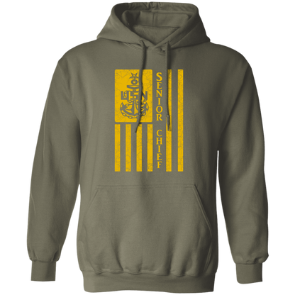 Senior Chief Flag Gold Pullover Hoodie