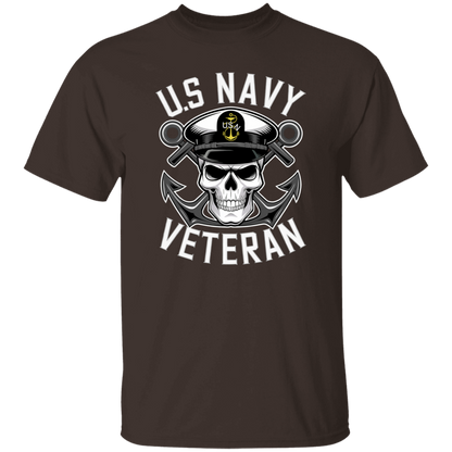 US Navy Veteran Skull 5.3 oz. T-Shirt