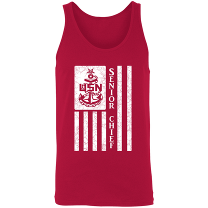 Senior Chief Flag White Unisex Tank