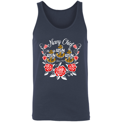 Navy Chief Rose Gold Unisex Tank