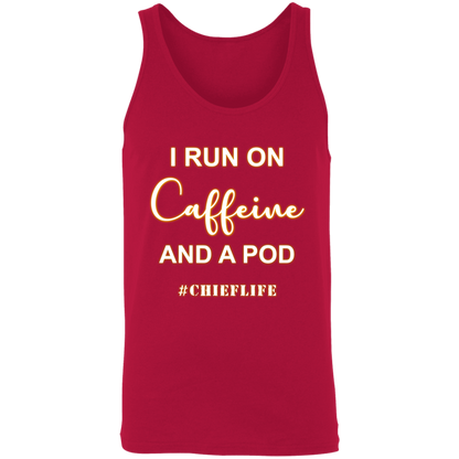 I Run On Caffeine White Design  Unisex Tank