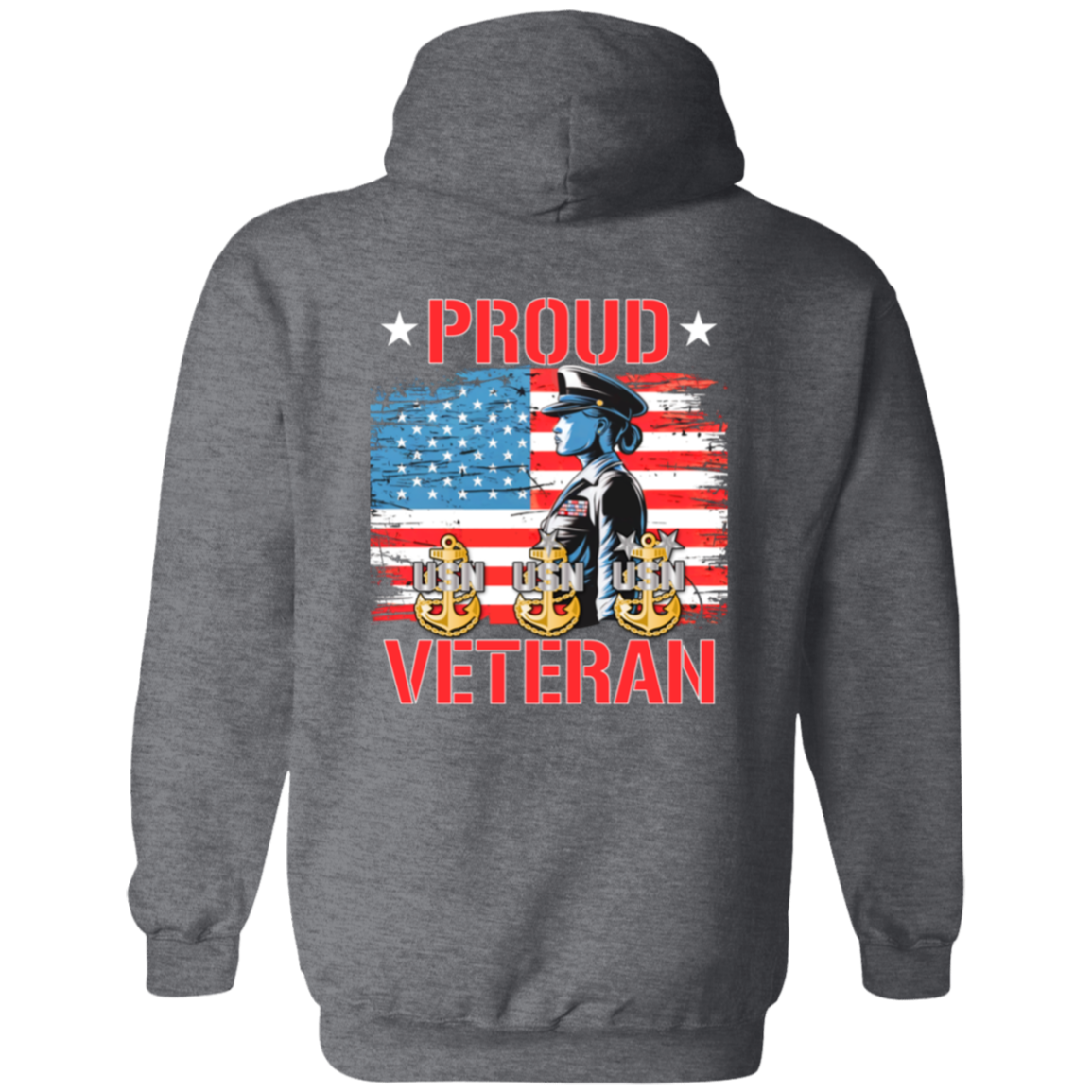 Proud Veteran Zip Up Hooded Sweatshirt