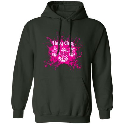 Navy Chief Pink Paint Pullover Hoodie