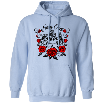 Navy Chief Rose Pullover Hoodie