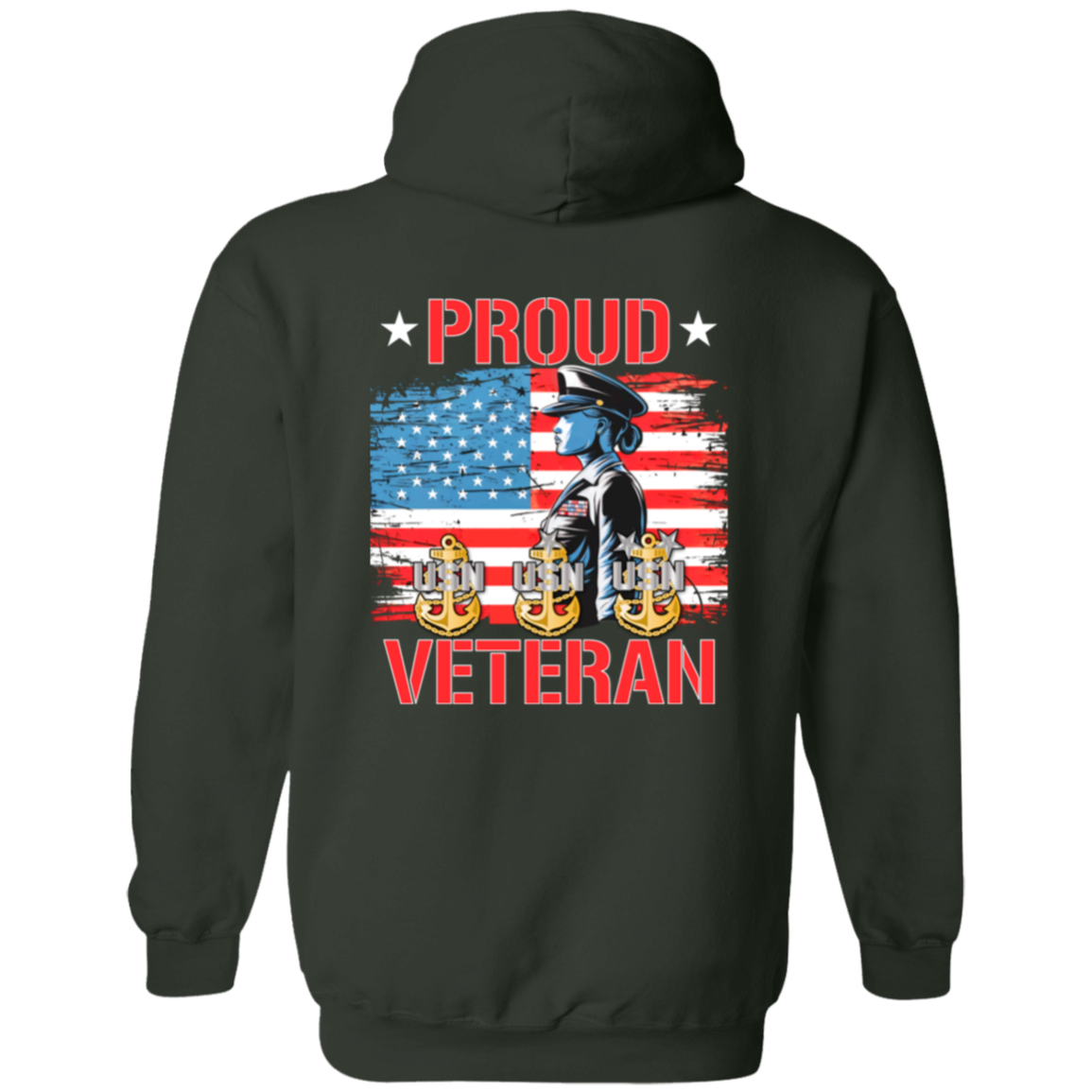 Proud Veteran Zip Up Hooded Sweatshirt