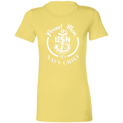 Proud Mom White Design  Ladies' Favorite T-Shirt