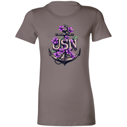 Purple Flower Anchor Ladies' Favorite T-Shirt