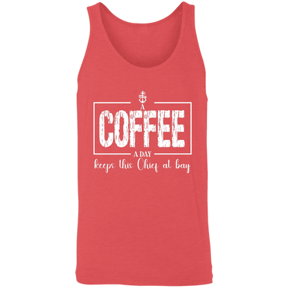 A Coffee a Day White Design Unisex Tank