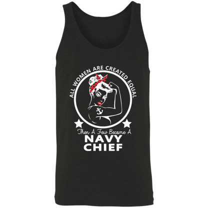 Navy Girl Chief White Unisex Tank