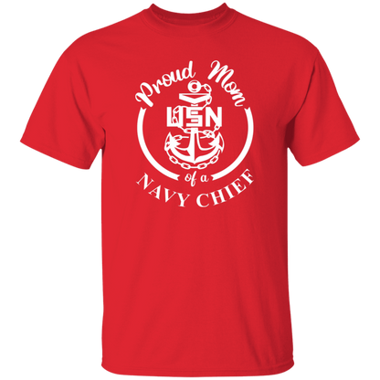Proud Mom White Design  5.3 oz. T-Shirt