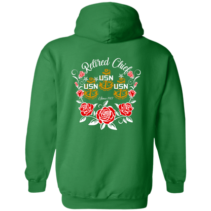 Retired Chief Rose Zip Up Hooded Sweatshirt