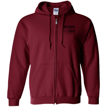Retired Definition Zip Up Hooded Sweatshirt