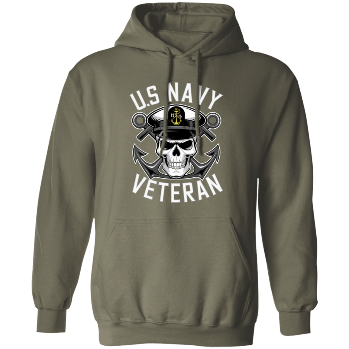 US Navy Veteran Skull Pullover Hoodie
