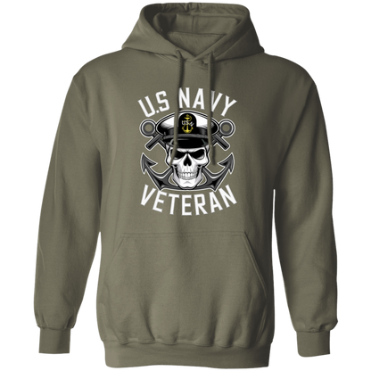 US Navy Veteran Skull Pullover Hoodie
