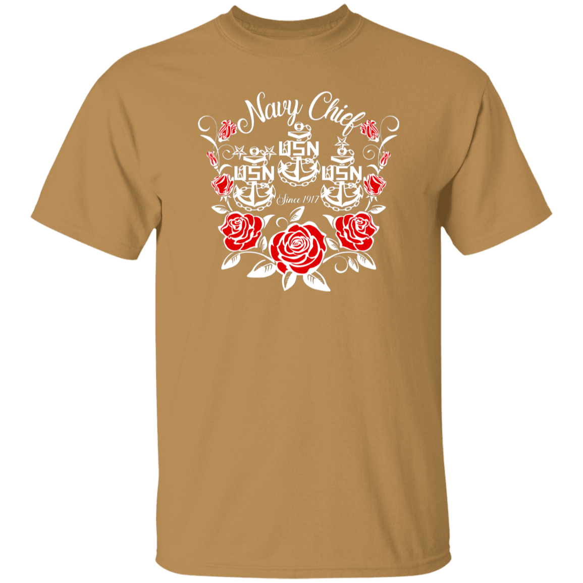 Navy Chief Rose White 5.3 oz. T-Shirt