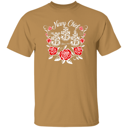 Navy Chief Rose White 5.3 oz. T-Shirt