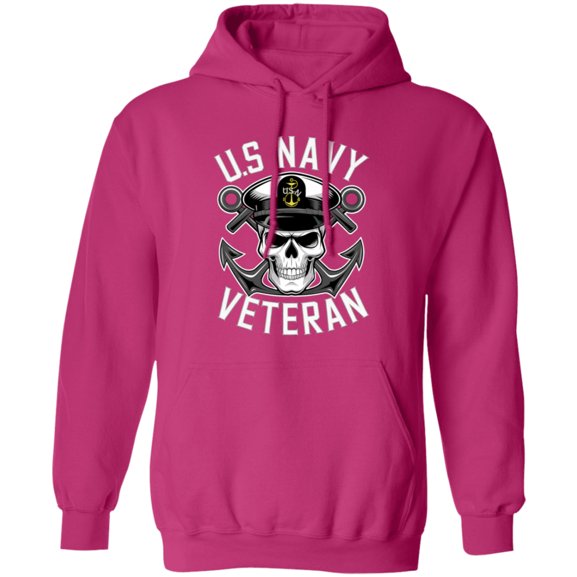 US Navy Veteran Skull Pullover Hoodie