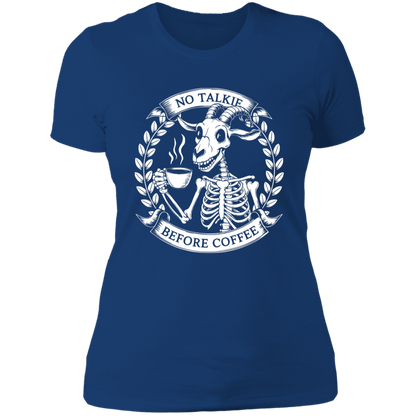 No Talkie Before Coffee Ladies'  T-Shirt