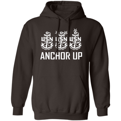 Anchor Up White Design Pullover Hoodie